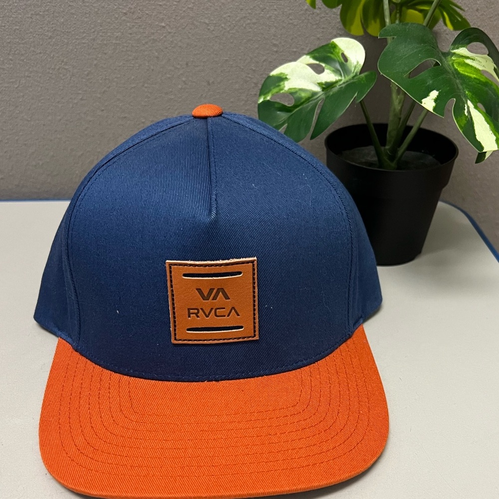 RVCA Blue and Orange Men's Cap